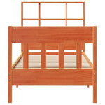 ZNTS Bed Frame without Mattress Wax Brown 75x190 cm Small Single Solid Wood Pine 3323247