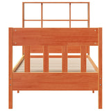 ZNTS Bed Frame without Mattress Wax Brown 75x190 cm Small Single Solid Wood Pine 3323247