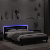 Bed Frame with LED without Mattress Black 140x190 cm 3207561