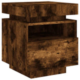 Bedside Cabinets with LED Lights 2 pcs Smoked Oak 40x39x48.5 cm 836793