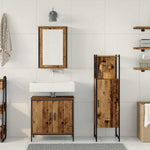 Bathroom Furniture Set with Door 3 pcs Brown 33 x 33 x 120.5 cm 3332552