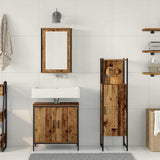 Bathroom Furniture Set with Door 3 pcs Brown 33 x 33 x 120.5 cm 3332552
