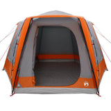 Camping Tent Cabin Grey and orange 420 x 420 x 227 cm Polyester 42001028