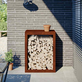 Firewood Rack 60x40x80 cm Weathering Steel 851002