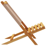 Folding Garden Chairs 4 pcs Taupe Fabric and Solid Wood 3214643
