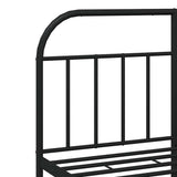 Metal Bed Frame without Mattress with Footboard Black 135x190cm 353652