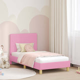 Children's Bed Frame with Headboard Pink 80 x 160 cm Fabric 42010987