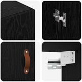 Wall Cabinet Black Oak 69.5 x 34 x 90 cm Engineered Wood 879509