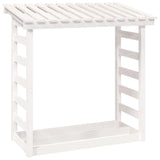Firewood Rack White 108x64.5x110 cm Solid Wood Pine 822438