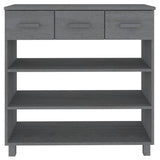 Console Table "HAMAR" Dark Grey 90x35x90 cm Solid Wood Pine 340466