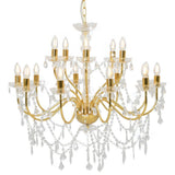 Chandelier 2-layer Golden 15 x E14 Bulbs 281613