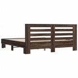 Bed Frame without Mattress Brown Oak 200x200 cm 3280086