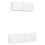 2 Piece TV Cabinet Set White Engineered Wood 3078702