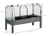 Raised Garden Bed Outdoor Elevated Wood Planter Box w/ PE Cover, Dark Grey T3398P313639