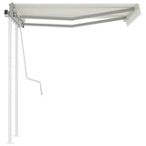 Manual Retractable Awning with Posts 3x2.5 m Cream 3069897