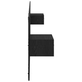 Headboard with Cabinet 3 pcs Black Oak Engineered Wood 3416192