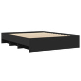 Bed Frame Black Engineered Wood Double Storage Bed Frame 3295640