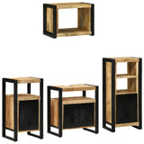 Bathroom Furniture Set with Shelf 4 pcs Brown Solid Mango Wood 3305674