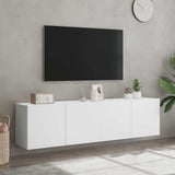 2 Piece Wall-mounted TV Cabinet Set White 80x30x41 cm 836953