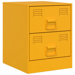 ZNTS Bedside Cabinets 2 pcs Yellow 34.5x39x44 cm Steel 841626