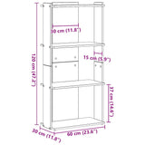 Bookcase 3-Tier Concrete Grey 60x30x120 cm Engineered Wood 860268