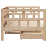 Daybed with Drawers without Mattress 90x190 cm Single Solid Wood 3302087