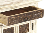 Bedside Cabinet White 40x30x50 cm Solid Mango Wood 285896