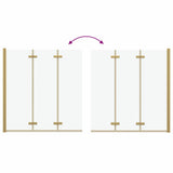 Shower Enclosure Gold 130 x 138 cm ESG Glass and Aluminium 42018541