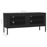 Tv Cabinet Black Steel 105 x 35 x 50 cm Levelers TV Cabinet 336241