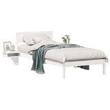 Bed Frame with Headboard White 100 x 200 cm Solid Pine Wood 873461