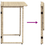 ZNTS Folding Garden Table Beige 90x51x75 cm Poly Rattan 4108257