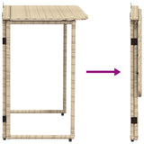 ZNTS Folding Garden Table Beige 90x51x75 cm Poly Rattan 4108257