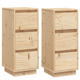 Sideboards 2 pcs 32x34x75 cm Solid Wood Pine 813366