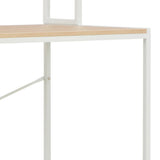 ZNTS Computer Desk White and Oak 120x60x138 cm 20255