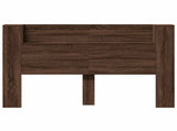 Storage Headboard with LED Brown Oak Engineered Wood 3418681