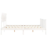 Bed Frame without Mattress White Super King Size Solid Wood Pine 3193482