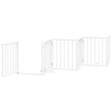 Dog Gate with Door Foldable 9 Panels White 450 cm Poplar Wood 3155535