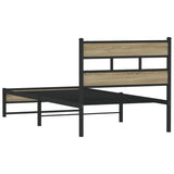 Metal Bed Frame without Mattress Sonoma Oak 107x203 cm 4017268
