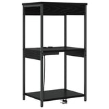 Bedside Cabinet Black Oak 41 x 31 x 76 cm Engineered Wood 859545