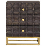 Bed Cabinet Black Solid mango wood, brass powder-coated iron Medium 320813