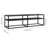 TV Cabinet Black Marble 140x40x40.5 cm Tempered Glass 331717