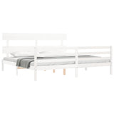 Bed Frame without Mattress White Super King Size Solid Wood 3195107