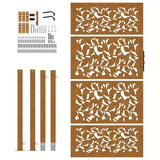 Garden Gate 100x200 cm Weathering Steel Leaf Design 4100968