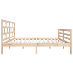 ZNTS Bed Frame without Mattress Double Solid Wood 3101258