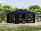 Garden Gazebo with Sidewalls 3 x 3 m Blue Polyester and Steel 900343