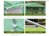 Walk-in Polytunnel Garden Greenhouse, Outdoor Mesh Door Greenhouse with PE Cover and 6 Windows, 3.5 T3398P318714
