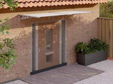 Door Canopy Grey and Transparent 239x90 cm Polycarbonate 153693