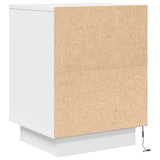 ZNTS Bedside Cabinet with LED Lights White 38x34x50 cm 861283