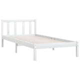 810073 Bed Frame without Mattress White Solid Wood 100x200 cm