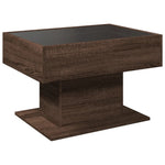 ZNTS Coffee Table with LED Brown Oak 70x50x45 cm Engineered Wood 847538